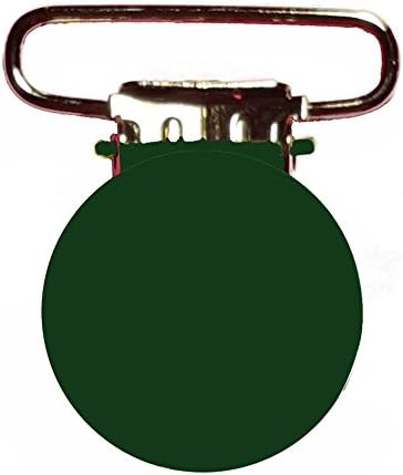 10 Green Enamel Round Face 1 Suspender Clips w/ Rectangle Inserts ...