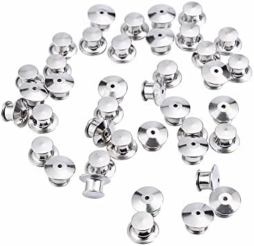 Metal Locking Pin Back,Eternal Faith 40Pcs Silver Display Books,Lanyards,Bags,Badge,Collectibles,hats,insignia,Vests Locking Clasp Pin Keepers Backs,No Tool Required Keeping Your Pins Safe