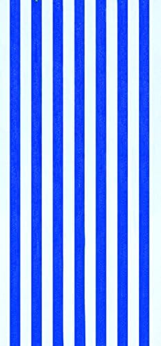 Dohler Cabana Stripes Dark Blue (Cobalt) Color Velour Brazilian Beach Towel 30x60 inches