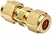 Parker CPI 4-4 HBZ-B Brass Compression Tube Fitting, Union, 1/4