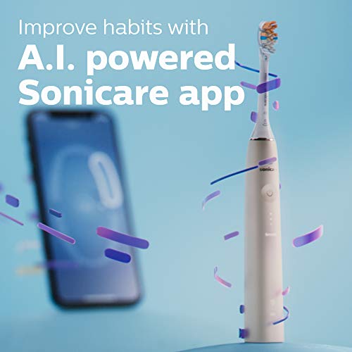 Philips Sonicare DiamondClean 9900 Prestige Electric Toothbrush - with SenseIQ Technology and Advanced AI App, 5 Brushing Modes, 3 Intensity Levels, Charging Travel Case, Champagne, HX9990/11