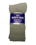 Gray Diabetic CREW Socks MEN , sock size 10-13, 1 dozen Pairs