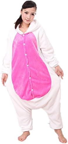 xiaoying Unicorn pajama Unisex Sleepwear Animal Costume with Hooded Fleece Kigurumi For Children, Boy and Girl (XL, Pink with Wing)