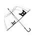 SMATI Stick Umbrella dome transparent - Auto Open - for Women and Kids (The Enhanced Edition Cat)