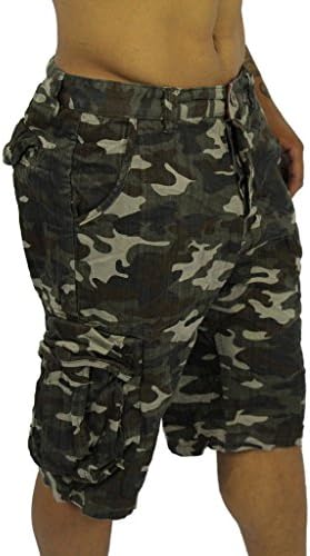 Worior Men's Soft Cotton Camo Cargo Shorts