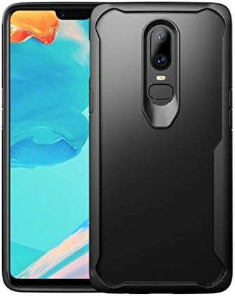 SOCINY Oneplus 6 protective case, shockproof TPU + transparent PC back cover in an all-inclusive shatter-proof thickening protective cover (for Oneplus 6, black)