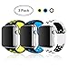 SMEECO 3 Pack Watch Bands 38mm 42mm,Soft Breathable Silicone Sports Strap Replacement Bands for Series 3, Series 2, Series 1 S/M M/L