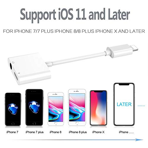 image for my-handy-design Lightning Jack Headphone Adaptor Charger Compatible wi