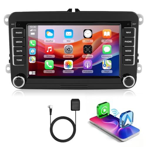 ESSGOO [4+64G] Car Radio VW Golf 5/6 — CarPlay/Android Auto Wireless, DSP | Golf 5/6, Passat B6/B7, Polo 5, Touran, Tiguan, Caddy, T5 Android 15, DSP 15 bands Plug & Play, Canbus included