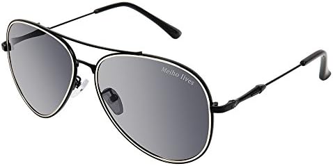 Grey Aviator Sunglasses for Women with Metal Frame and Polarized lenses