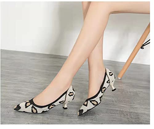 XINMEIDA Women\'s Knitted Pointed high Heels Fashion Leisure Lefu Shoes