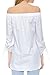 Simplee Apparel Women's Off The Shoulder Long Sleeve Knotted Top Blouse White