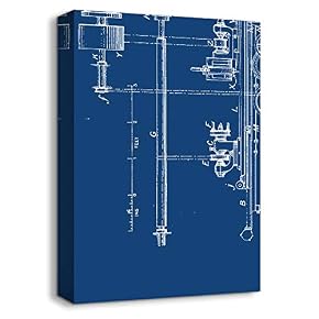 Vintage Structure Drawings Home Artwork for Living Room Bedroom