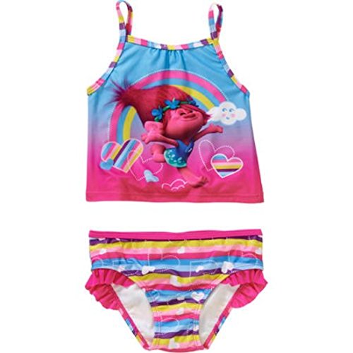 Dreamworks Trolls Poppy Toddler Girl Tankini 2-piece Swimsuit (4T)