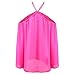 Sunward(TM)Women Fashion Irregular Strapless Chiffon Tops (Medium, Hot Pink)