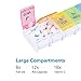 Fullive Pill Organizer 7 Day Pill Organizer (Twice-A-Day) Push Button Weekly Pill Box Vitamin Pill Case,Pill Container for Pills/Vitamin/Fish Oil-Double Row