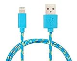 Charger,Lightning 10FT Nylon Braided Cable for Apple iPhone 7/7 plus/6/6s/se/5s/5c/5,iPad Air,Mini/iPod (Blue)