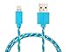 Charger,Lightning 10FT Nylon Braided Cable for Apple iPhone 7/7 plus/6/6s/se/5s/5c/5,iPad Air,Mini/iPod (Blue)