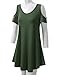 URBANCLEO Womens Off The Shoulder Elong Tunic Top Mini T-Shirt Dress Olive, 3XL