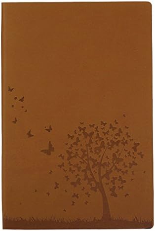 iPlanner Retro Vintage PU leather Cover Notebook Writing Journal Diary, Tree and Butterfly Pattern Vintage Daily Diary Notepad to Write in, Lined Paper, Classic Embossed, A5 Size 145x210mm