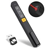 DinoFire Type C/USB A 2 in 1 Presentation Clicker 100FT Hyperlink Volume Control Wireless Presenter Presentation Remote Powerpoint Clicker Pointer for MacBook/HP EliteBook 1050/755 etc.