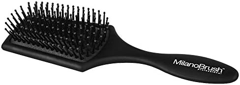 MilanoBrush Compact Paddle Hair Brush With Nylon Ball-Tip Bristles - For Blow-Drying And Straightening - Perfect Travel Brush, Travel Size Hairbrush - Can Be Used As A Shower Brush