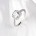 EnjoIt Silver Plated CZ Crystal Square Rings Wedding Rings for Women