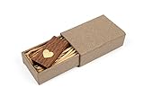 Walnut Wood USB 2.0 8GB Flash Drive - Heart Veneer Love Design - With Handmade Paperbox - Filled with Raffia Grass