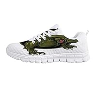 YOLIYANA Jurassic Decor Lightweight Walking ShoesRoaring T rex Mascot Ancient Animal Teeth Horror Wildlife Wilderness Extinct Sneakers for Girls Womens，US 11