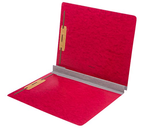 TAB Top Tab Pressboard Classification Folder - 2" Expansion, 2 Fasteners, Letter Size, Executive Red, 25/Box - Thumbnail 3