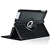 Uvital PU Leather 360 Degree Rotating Multi-angle Stand Folio mart Wake Up Sleep Case for iPad 2/3/4 - Black