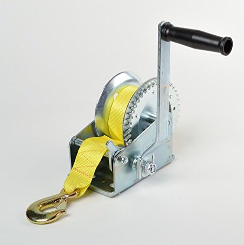WennoW 2000 lbs Hand Winch Hand Crank Strap Gear Winch ATV Boat Trailer Heavy Duty NEW