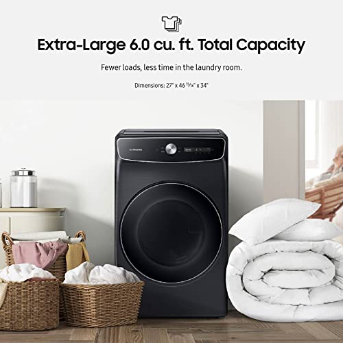 SAMSUNG 6.0 Cu Ft. Smart Dial Front Load Washer, Wash 2 Loads in 1 Large Capacity Machine