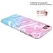 JAHOLAN Pink Blue Marble Design Clear Bumper Glossy TPU Soft Rubber Silicone Cover Phone Case Compatible with iPhone 7 iPhone 8