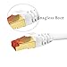 Ultra Clarity Cables Cat 8 Ethernet Cable 10 FT, High Speed 40 Gbps 2000Mhz Internet LAN Cable with Gold Plated RJ45 Connector, Weatherproof Ethernet Cord for Router, PC, PS5, Xbox - White