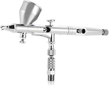Zhuhaimei,Air Versatile Precision Dual Action 3 Airbrush Compressor Spray Art Paint Gun Kit(Color:Silver)