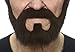 Mustaches Self Adhesive Fake Beard, Novelty, On Bail False Facial, Costume Accessory for Adults, Brown Color