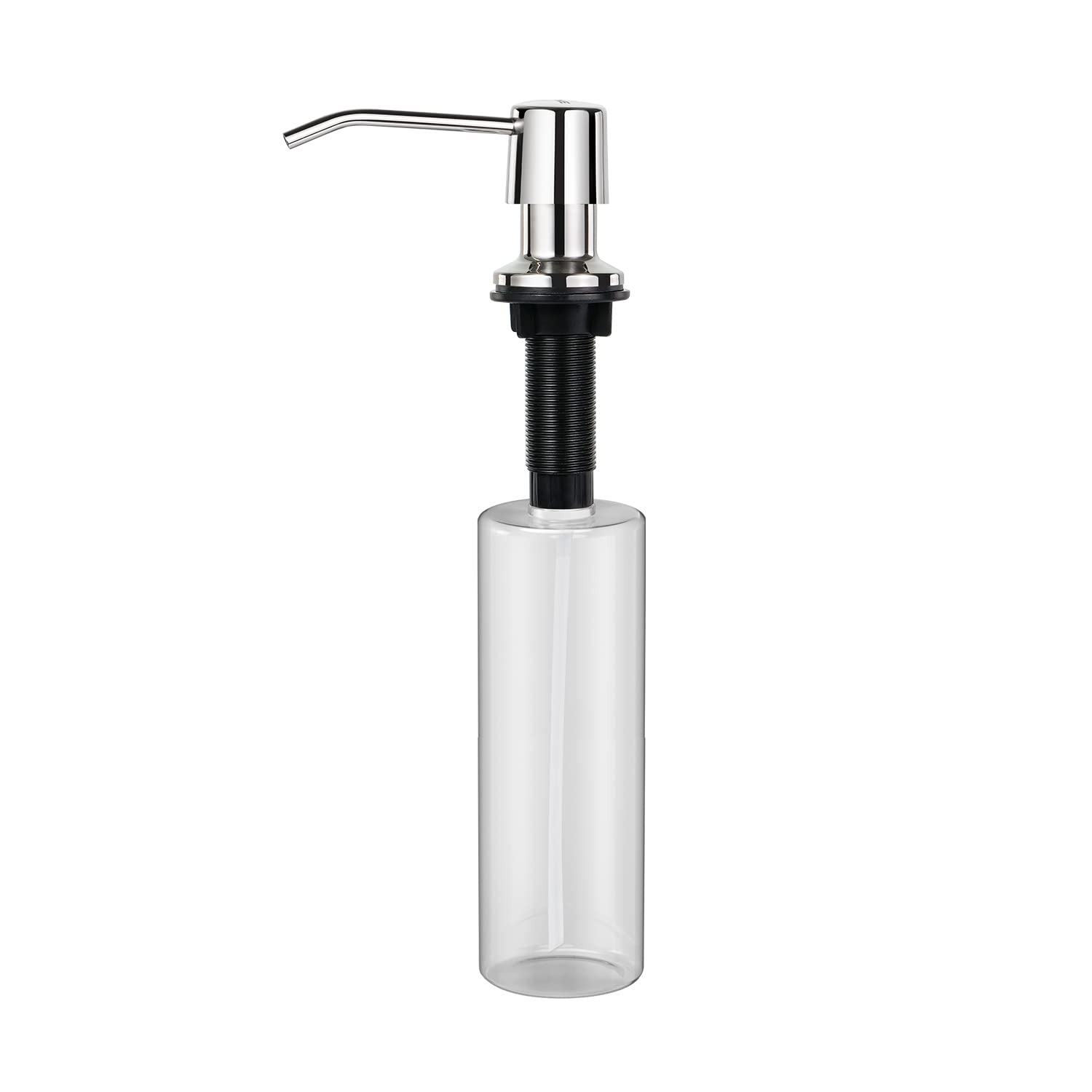 AIKE Built-in Sink Soap Dispenser for both Kitchen and Bathroom, with Stainless Steel Pump, 17 fl. Oz Bottle, Fill from Top