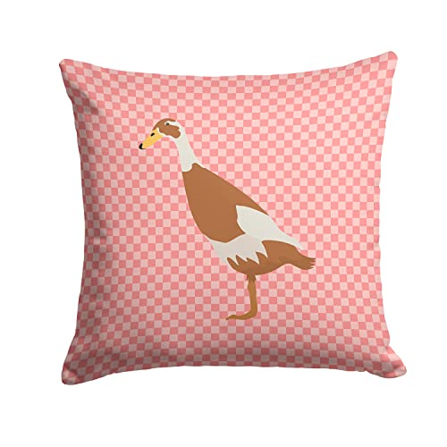 Caroline's Treasures BB7865PW1414 Indian Runner Duck Pink Check Fabric Decorati…