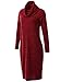 JayJay Women Vintage Cowl Neck Knit Sweater Long Sleeve Midi Pullover Sweater Dress with Two Pocket