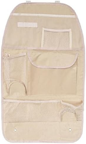 Multi Function Car or Truck Back Seat Hanging Organizer with Cup Holder (Tan)