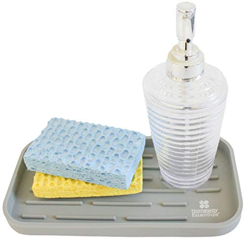 Sponge Holder Tray - Kitchen Sink Organizer - For Sponges, Soap Dispenser, Scrubber, Dishwashing Brush Holder - Multipurpose Use Tray