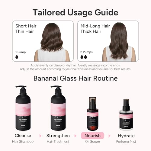 BANANAL 2-in-1 Hair Serum & Perfume Oil - Korean Hair Care, Moroccan Argan Oil & 12 Amino Acids for Dry Damaged Hair, Anti-Frizz Glass Hair Shine, Paraben-Free, Baby Powdery Musk, 3.38 fl oz