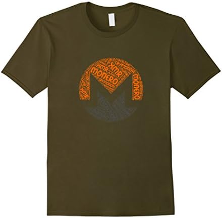 Men's Monero XMR Revolution Block Chain CryptoNote Word Shirt Large Olive