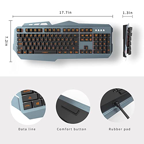 Wired Gaming Keyboard with LED Backlit Gaming Keyboard for PC/laptop/win7/win8/win10 (Black)