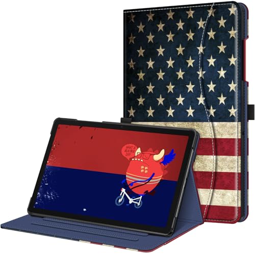 Fintie Case for Samsung Galaxy Tab A9 Plus/A9+ 5G 11 inch 2023 Model (SM-X210/X216/X218), Multi-Angle Viewing Smart Stand Back Cover with Pocket Auto Wake/Sleep, US Flag