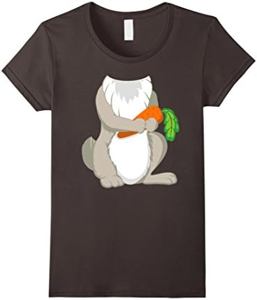 Womens Rabbit Costume T-Shirt for Halloween Bunny Animal Cosplay XL Asphalt