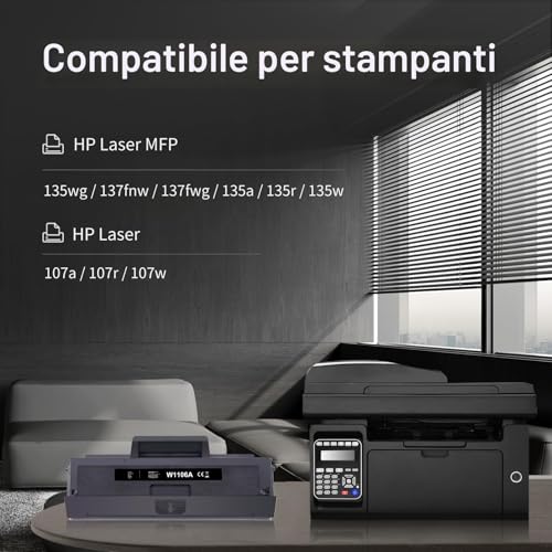 Lemero 106A Compatible Toner Cartridge for HP Laser MFP 137fnw, 135w, 135a, 135wg, 107w, 107a - W1106A