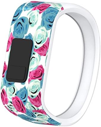 For Garmin vivofit JR Real Flower Bands Small Large, Soft Silicone Accessories Straps Replacement Bands Wristband for Garmin vivofit JR Watch for Kids - Floral, Colorful, Disney (Small, Flower)