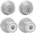 Kwikset 242 Tylo Entry Knob and Single Cylinder Deadbolt Project Pack in Satin Chrome primary